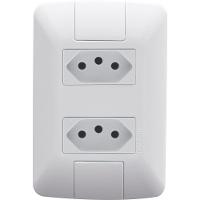 Conjunto 4x2 Com 2 Tomadas 2p+t Tramontina Aria 20 A 250 V Branco Tramontina - 1