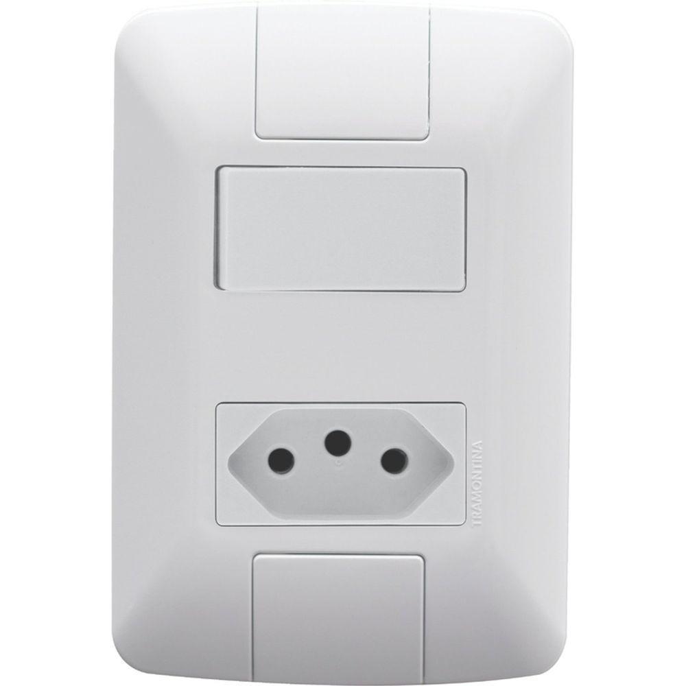 Conjunto 4x2 Com 1 Interruptor Paralelo 6 A 250 V E 1 Tomada 2p+t 10 A 250 V Aria Branco - 2