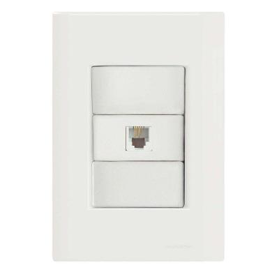 Conjunto 4x2 Com 1 Tomada Telefone Rj11 Tramontina Giz Branco Tramontina
