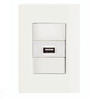 Conjunto 4x2 Com 1 Tomada Usb 1,5 A Bivolt Tramontina Giz Branco Tramontina - 1