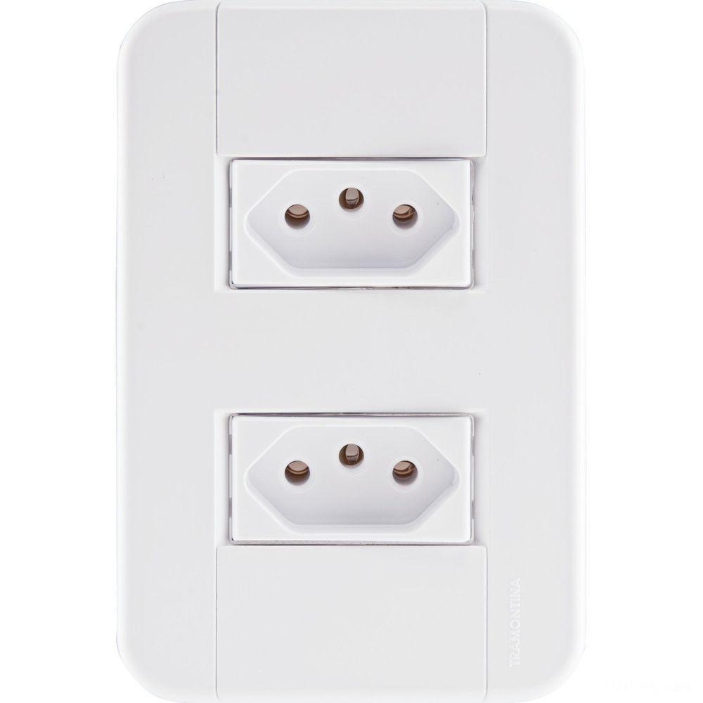 Conjunto 4x2 Com 2 Tomadas 2p+t 20 A 250 V Tramontina Tablet Branco Tramontina - 1