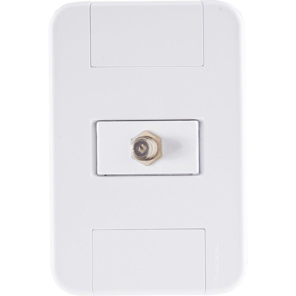 Conjunto 4x2 Com 1 Tomada Tv/sat Coaxial Tramontina Tablet Branco Tramontina - 1