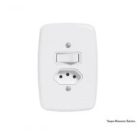 Interruptor Br 1 Par+Tom 2P+T C/Pl 10A 250V 3217 C/12Pcs - 1