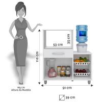 Kit 2 Armários Multiuso com Fruteira Lumil Móveis Branco - 3