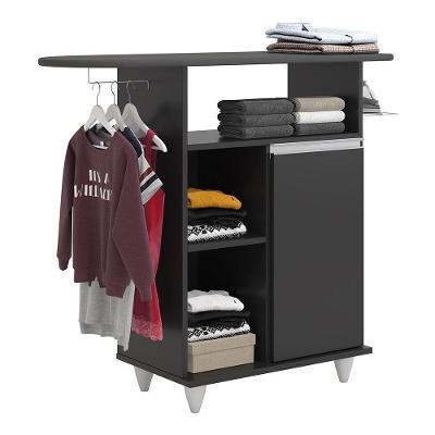 Tábua De Passar Com Balcão 01 Porta Lis 107Cm Preto