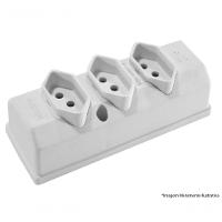 Tomada Barra Hercules 2P+T 3 Tom Cinza 20A - 1