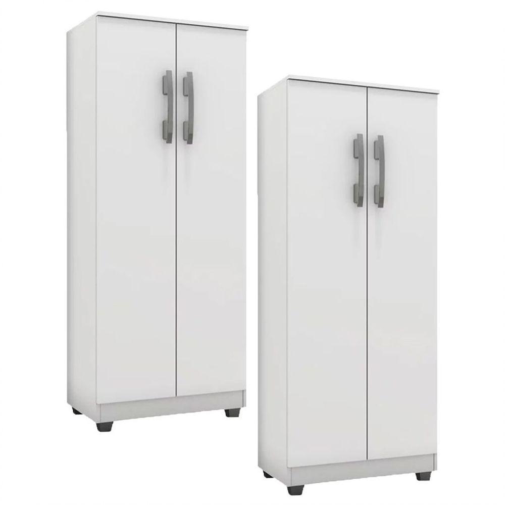 Kit 2 Armários Organizador Multiuso Rosana 2 Portas Branco - 1