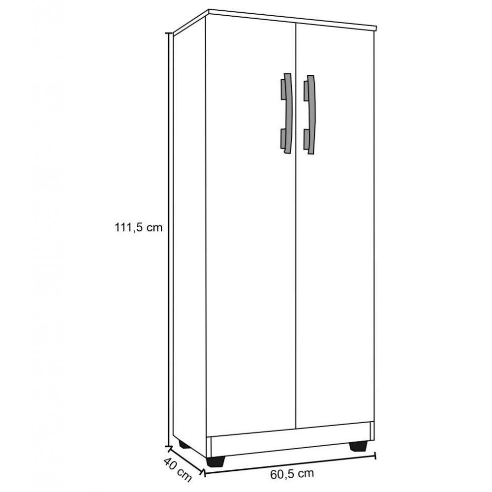 Kit 2 Armários Organizador Multiuso Rosana 2 Portas Branco - 2