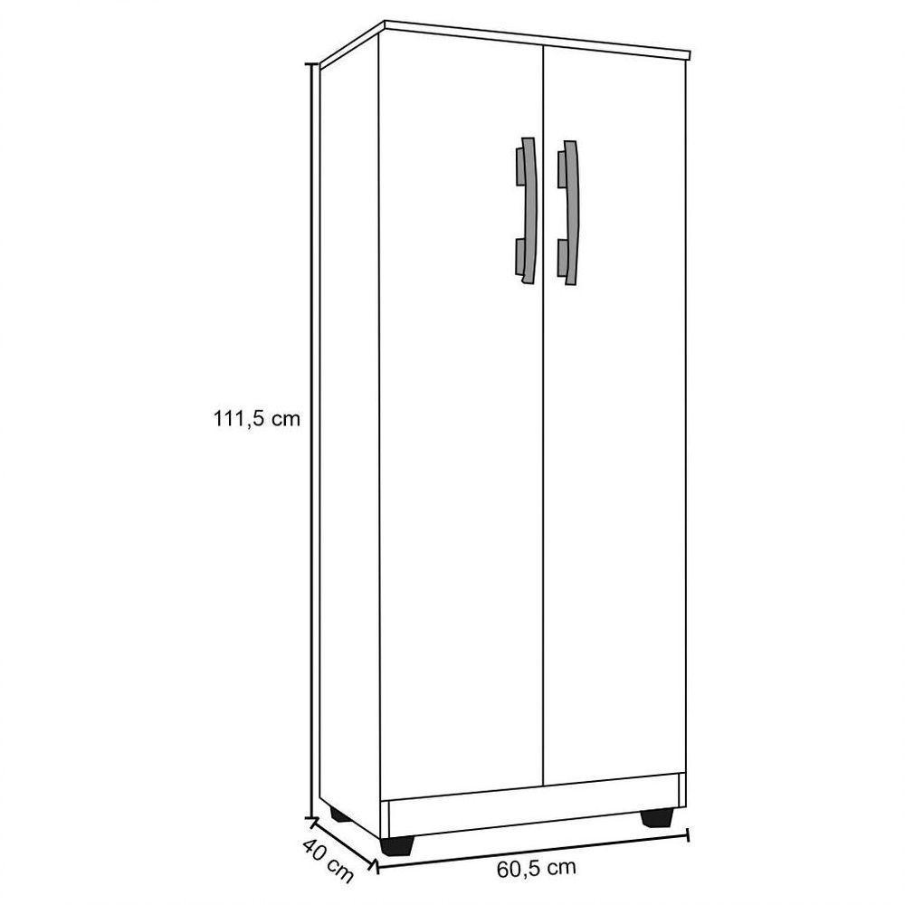 Kit 2 Armários Organizador Multiuso Rosana 2 Portas Branco - 5