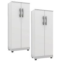Kit 2 Armários Organizador Multiuso Rosana 2 Portas Branco