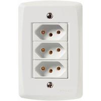 Conj 4x2 3 Tomadas 2p+t 20 A 250 V Tramontina Lux2 Branco - 1