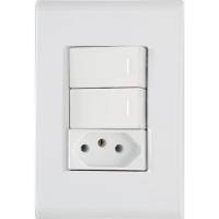 Conj 4x2 2 Int Simples 10 A 250 V e 1 Tomada 2p+t 10 A 250 V - 2