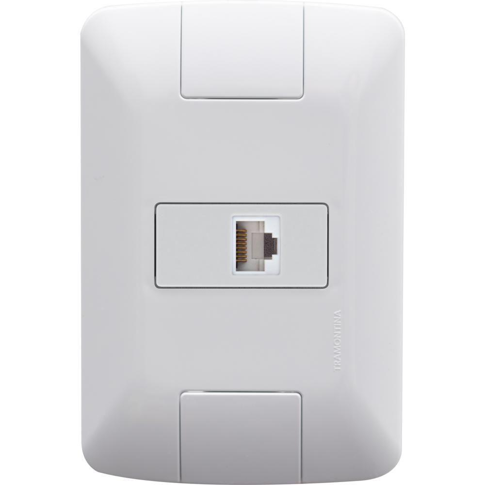 Conj 4x2 1 Tomada Rj45 Cat. 6 Tramontina Aria Branco - 2