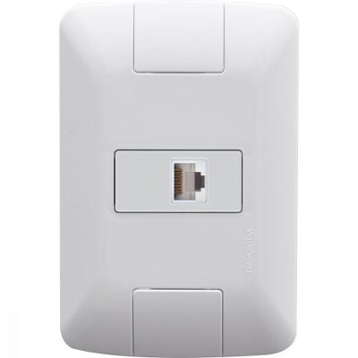 Conj 4x2 1 Tomada Rj45 Cat. 6 Tramontina Aria Branco