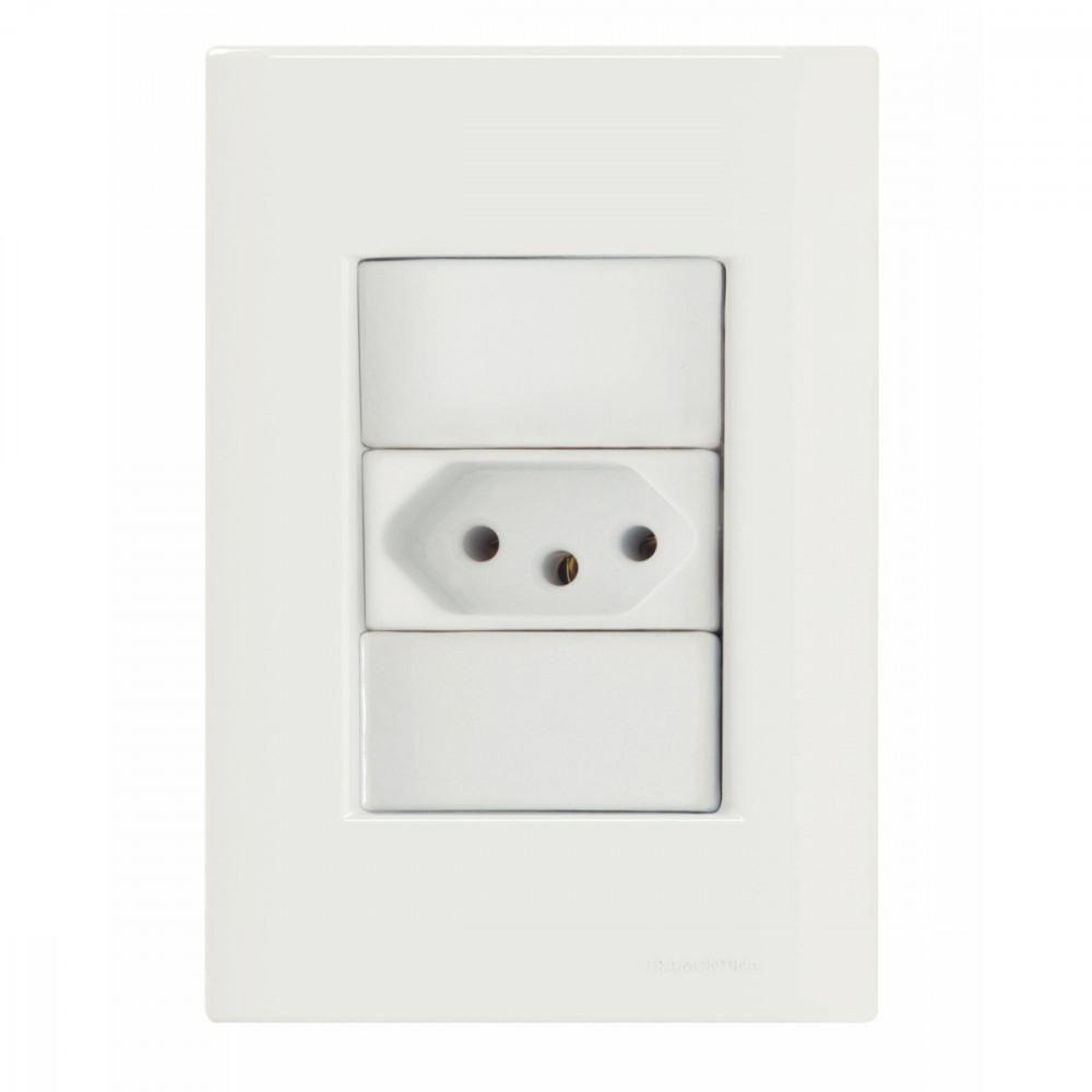 Conj 4x2 1 Tomada 2p+t 10 A 250 V Tramontina Giz Branco - 1