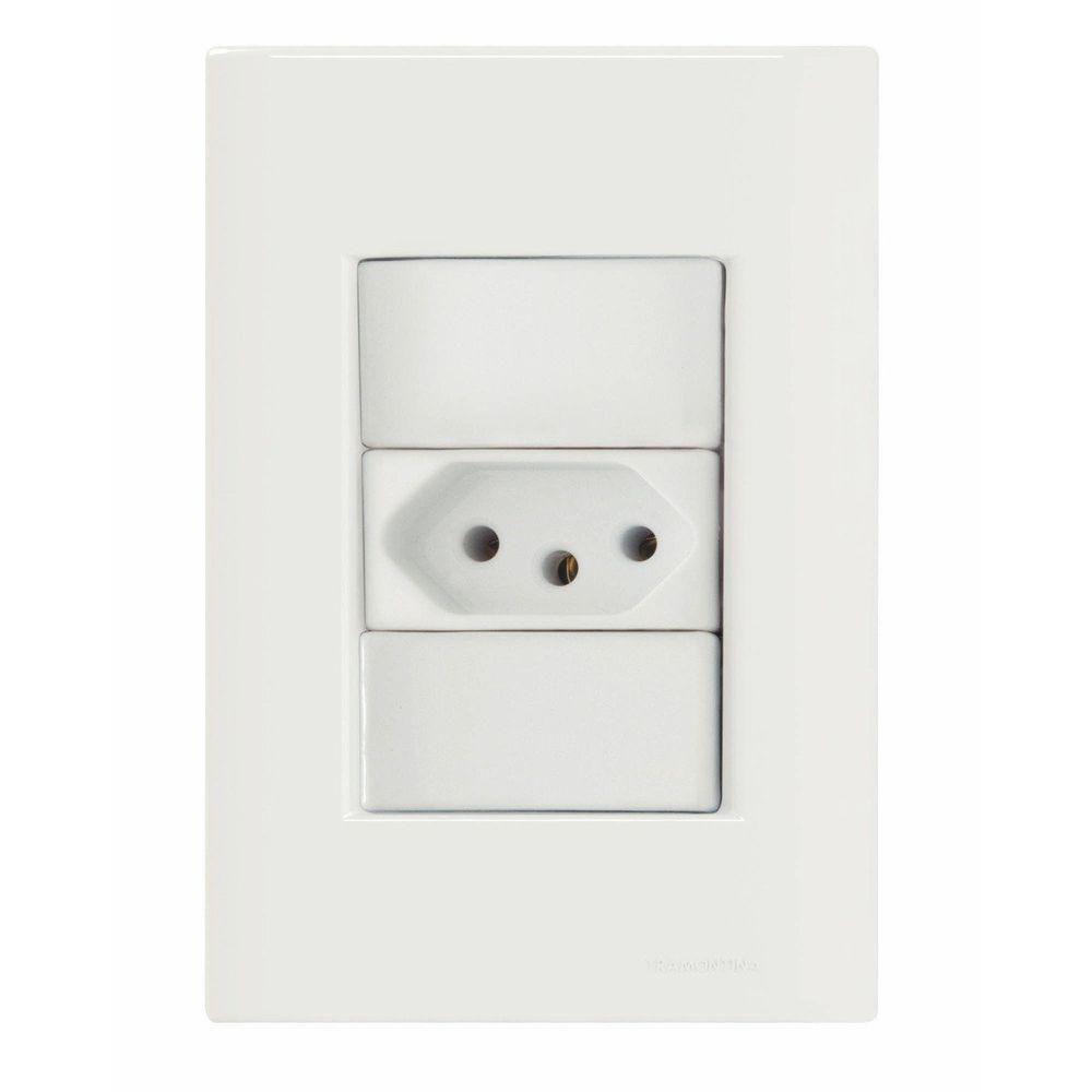 Conj 4x2 1 Tomada 2p+t 10 A 250 V Tramontina Giz Branco - 2