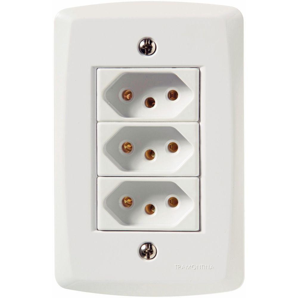 Conj 4x2 3 Tomadas 2p+t 10 A 250 V Tramontina Lux2 Branco - 2