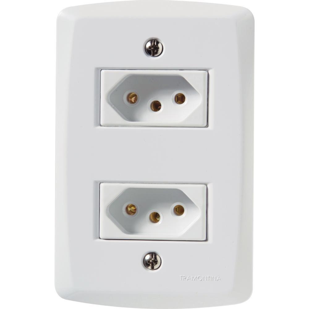 Conj 4x2 2 Tomadas 2p+t 10 A 250 V Tramontina Lux2 Branco - 2