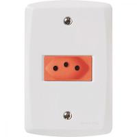 Conj 4x2 1 Tomada 2p+t 20 A 250 V Tramontina Lux2 Vermelho e Branco - 1