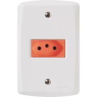 Conj 4x2 1 Tomada 2p+t 20 A 250 V Tramontina Lux2 Vermelho e Branco - 2