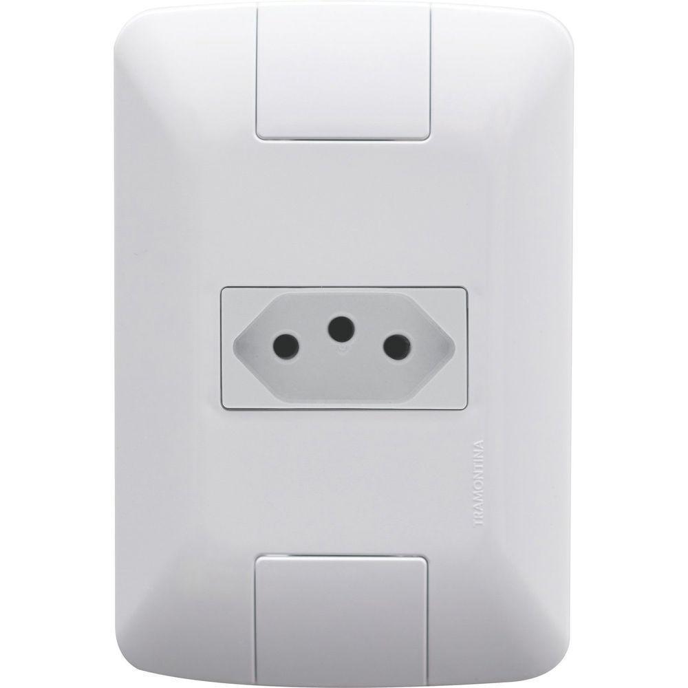Conjunto 4x2 Com 1 Tomada 2p+t Tramontina Aria 10 A 250 V Branco Tramontina - 1
