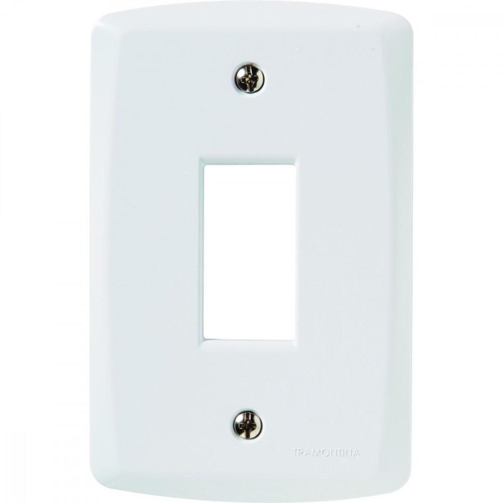 Placa Vertical 1 Conector 4x2 Tramontina Lux² Blanca - 1