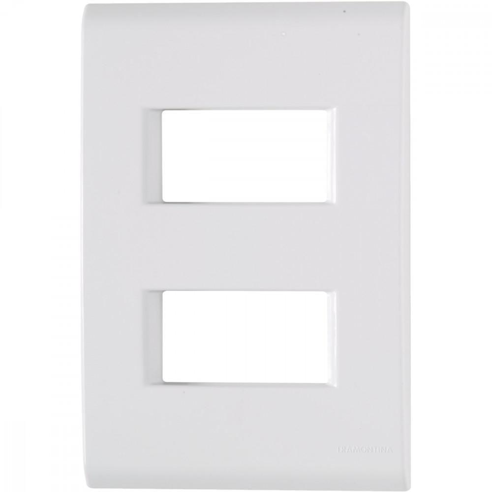 Placa 2 Postos Afastados 4x2 Tramontina Liz Branca - 1