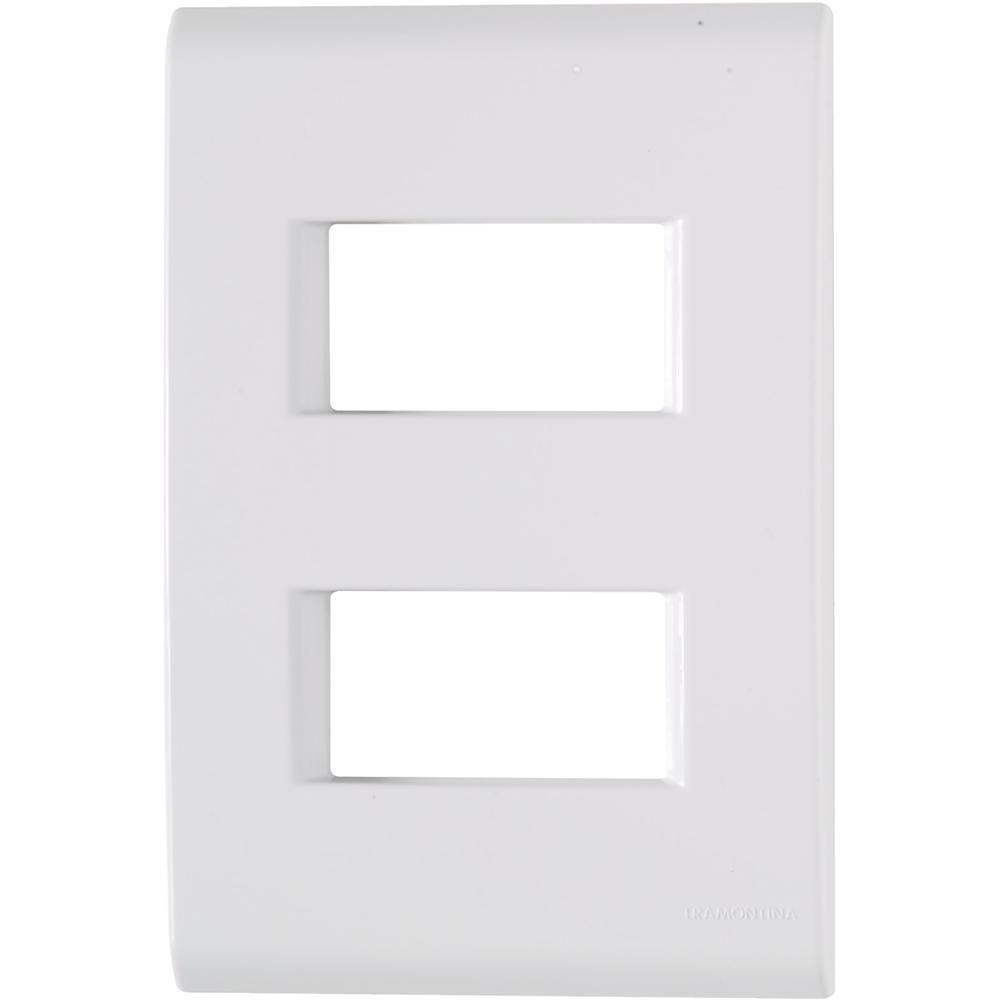 Placa 2 Postos Afastados 4x2 Tramontina Liz Branca - 2