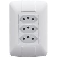 Conjunto 4x2 Com 3 Tomadas 2p+t 20 A 250 V Tramontina Aria Branco Tramontina - 1