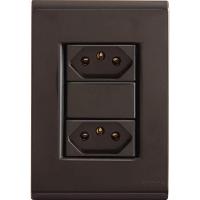 Conjunto 4x2 Com 2 Tomadas 2p+t 10 A 250 V Tramontina Liz Grafite Tramontina - 1