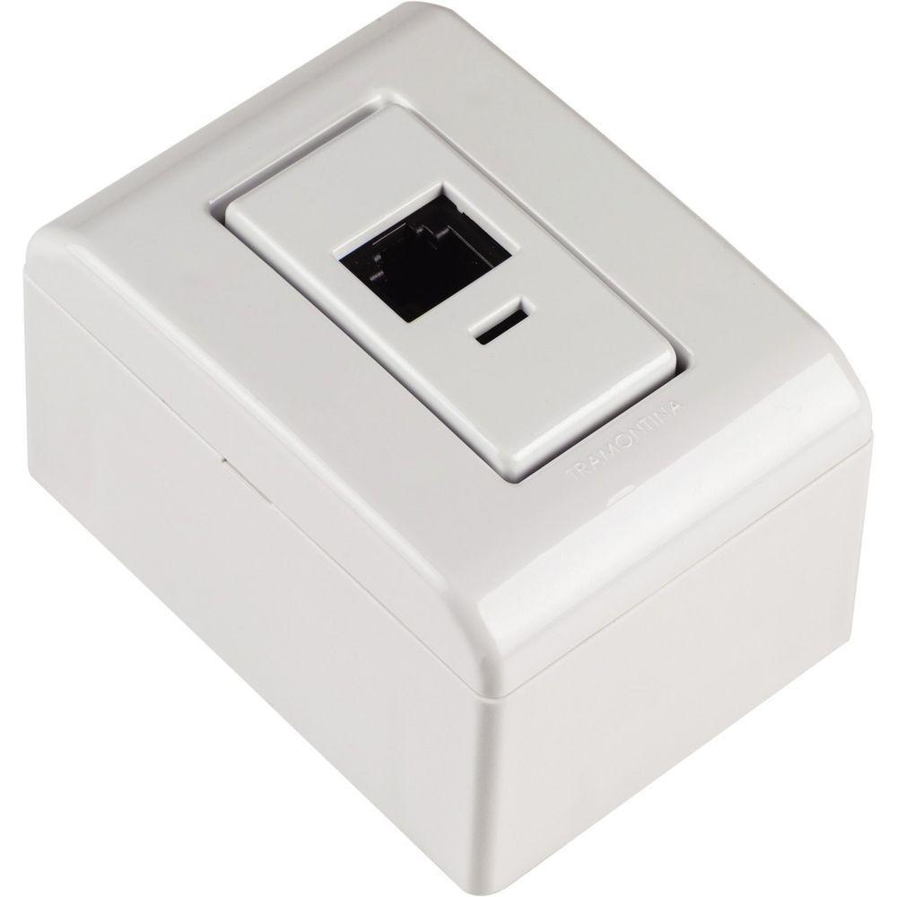 Caixa De Sobrepor Com 1 Tomada Rj11 Tramontina Lizflex Branca Tramontina - 1