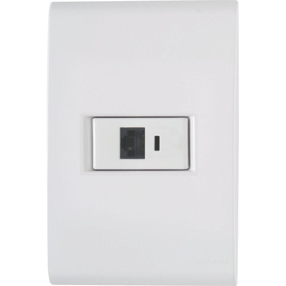 Conjunto 4x2 Com 1 Tomada Telefone Rj11 Tramontina Liz Branco Tramontina - 1