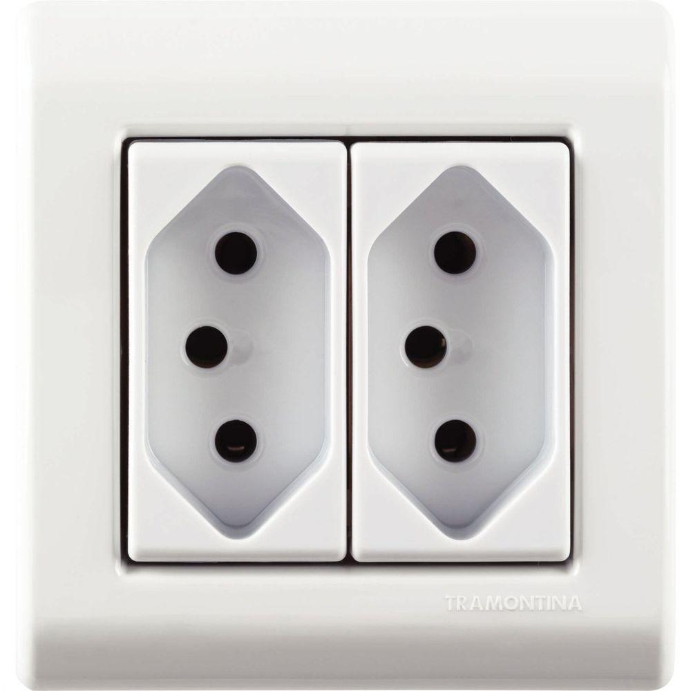 Caixa De Sobrepor Com 2 Tomadas 2p+t 10 A 250 V Tramontina Lizflex Branca Tramontina - 4