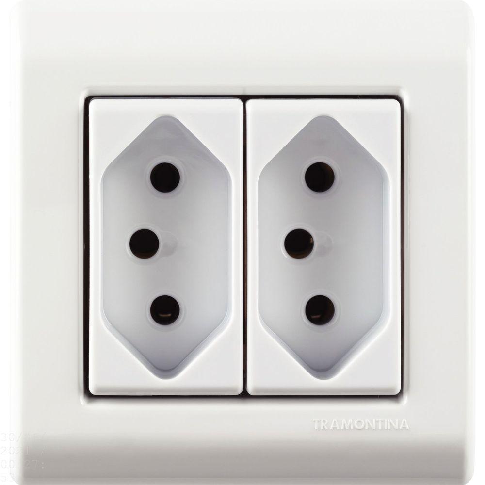 Caixa De Sobrepor Com 2 Tomadas 2p+t 10 A 250 V Tramontina Lizflex Branca Tramontina - 5