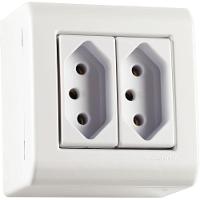 Caixa De Sobrepor Com 2 Tomadas 2p+t 10 A 250 V Tramontina Lizflex Branca Tramontina - 2