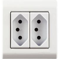 Caixa De Sobrepor Com 2 Tomadas 2p+t 10 A 250 V Tramontina Lizflex Branca Tramontina