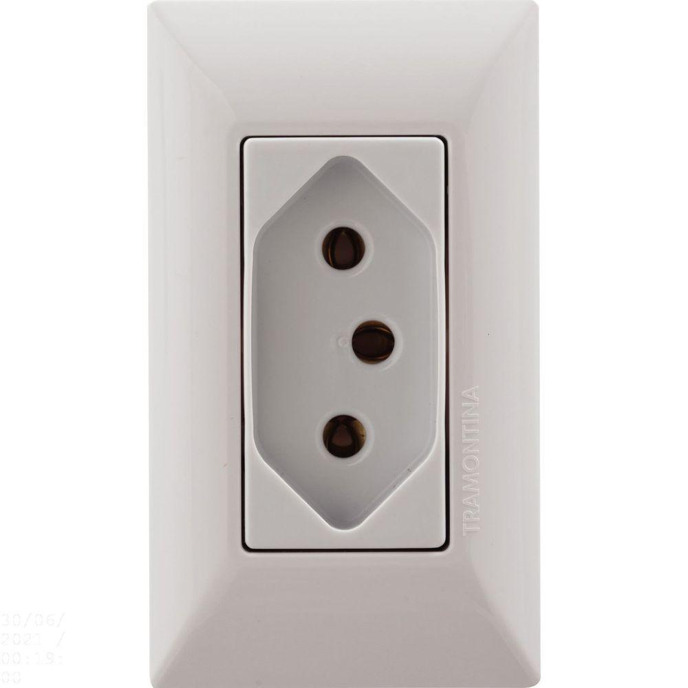 Conjunto Para Móvel 1 Tomada 2p+t 10 A Tramontina Aria Branca Tramontina - 1