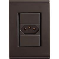 Conjunto 4x2 Com 1 Tomada 2p+t 10 A 250 V Tramontina Liz Grafite Tramontina - 1