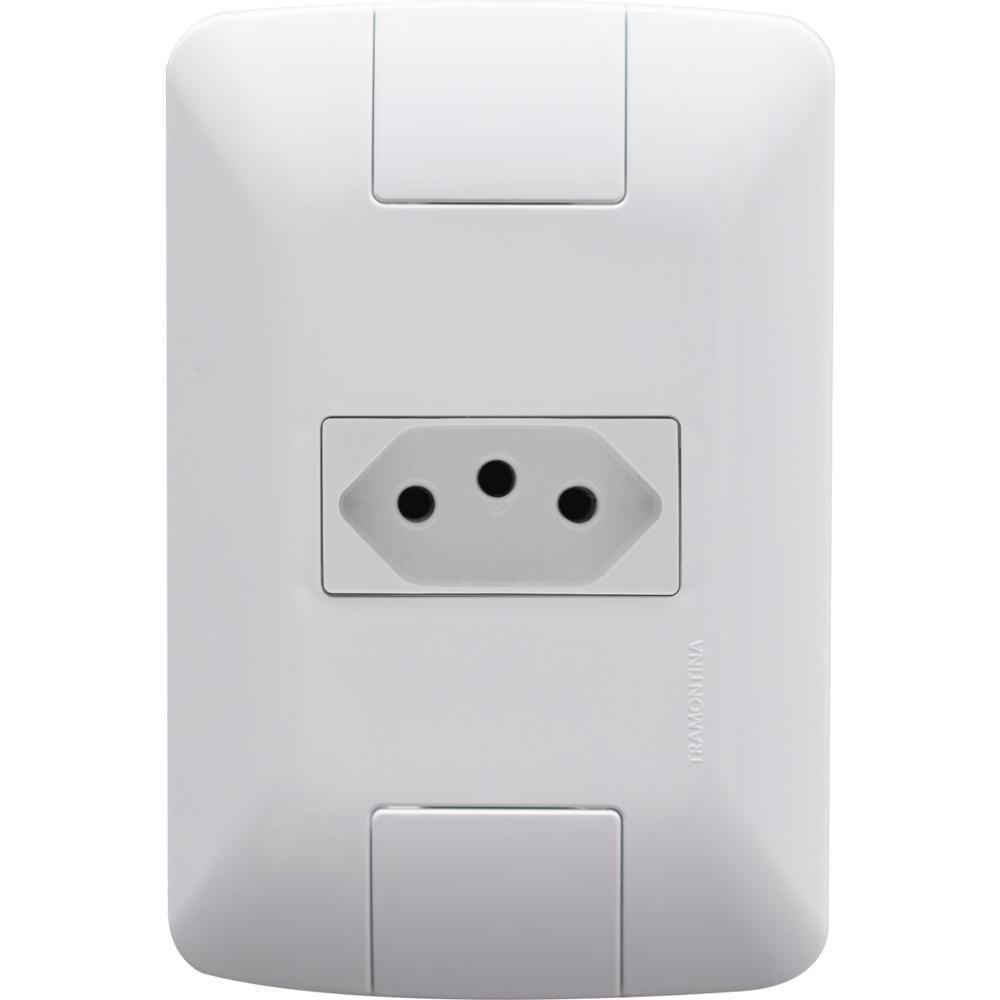 Conj 4x2 1 Tomada 2p+t Tramontina Aria 10 A 250 V Branco - 1