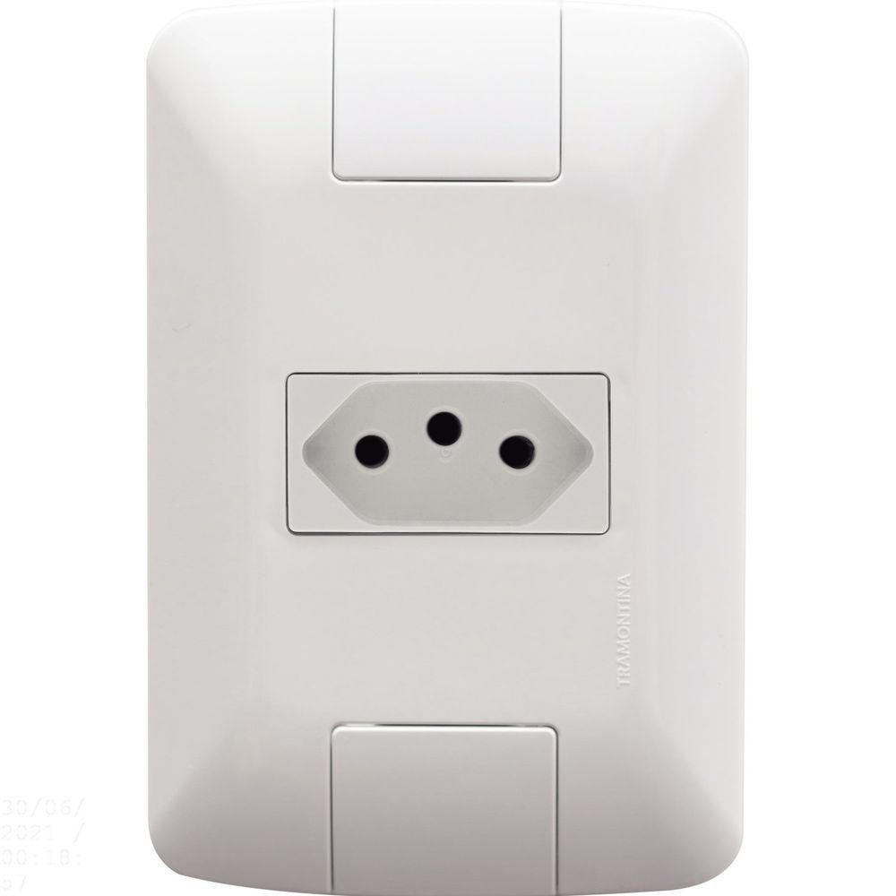 Conjunto 4x2 Com 1 Tomada 2p+t Tramontina Aria 20 A 250 V Branco Tramontina - 1