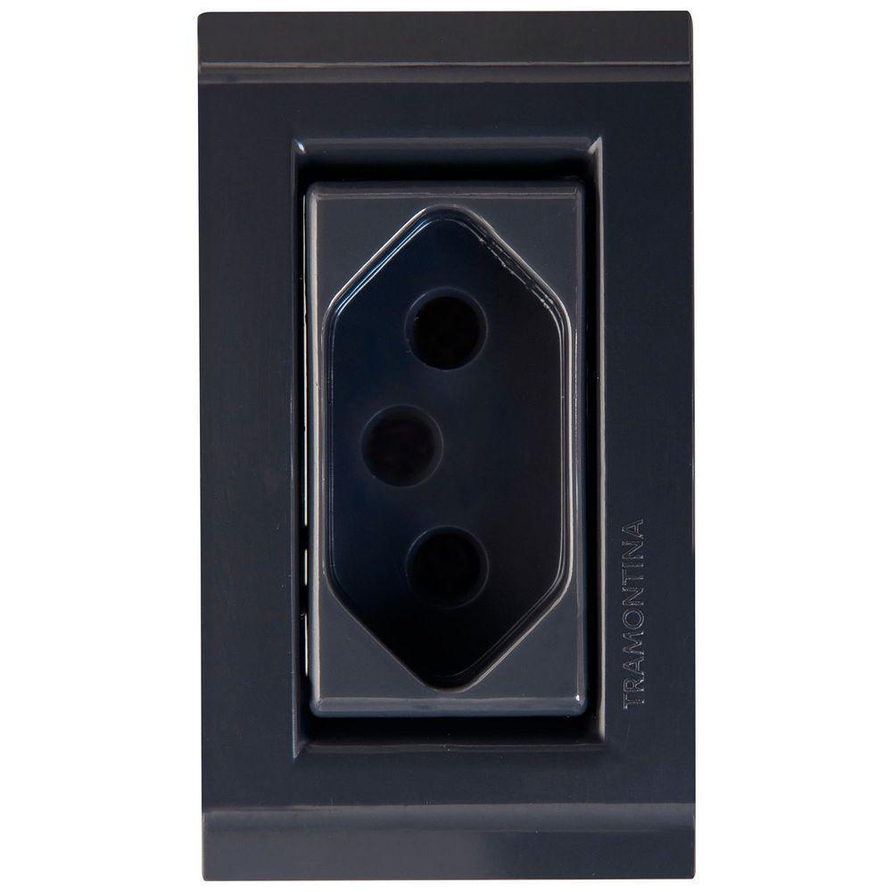 Conjunto Para Móvel 1 Tomada 2p+t 10 A Tramontina Liz Grafite Tramontina - 1