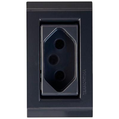 Conjunto Para Móvel 1 Tomada 2p+t 10 A Tramontina Liz Grafite Tramontina