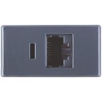Módulo Para Tomada Para Transmissão De Dados Rj45 Cat. 6 Tramontina Grafite Tramontina - 1
