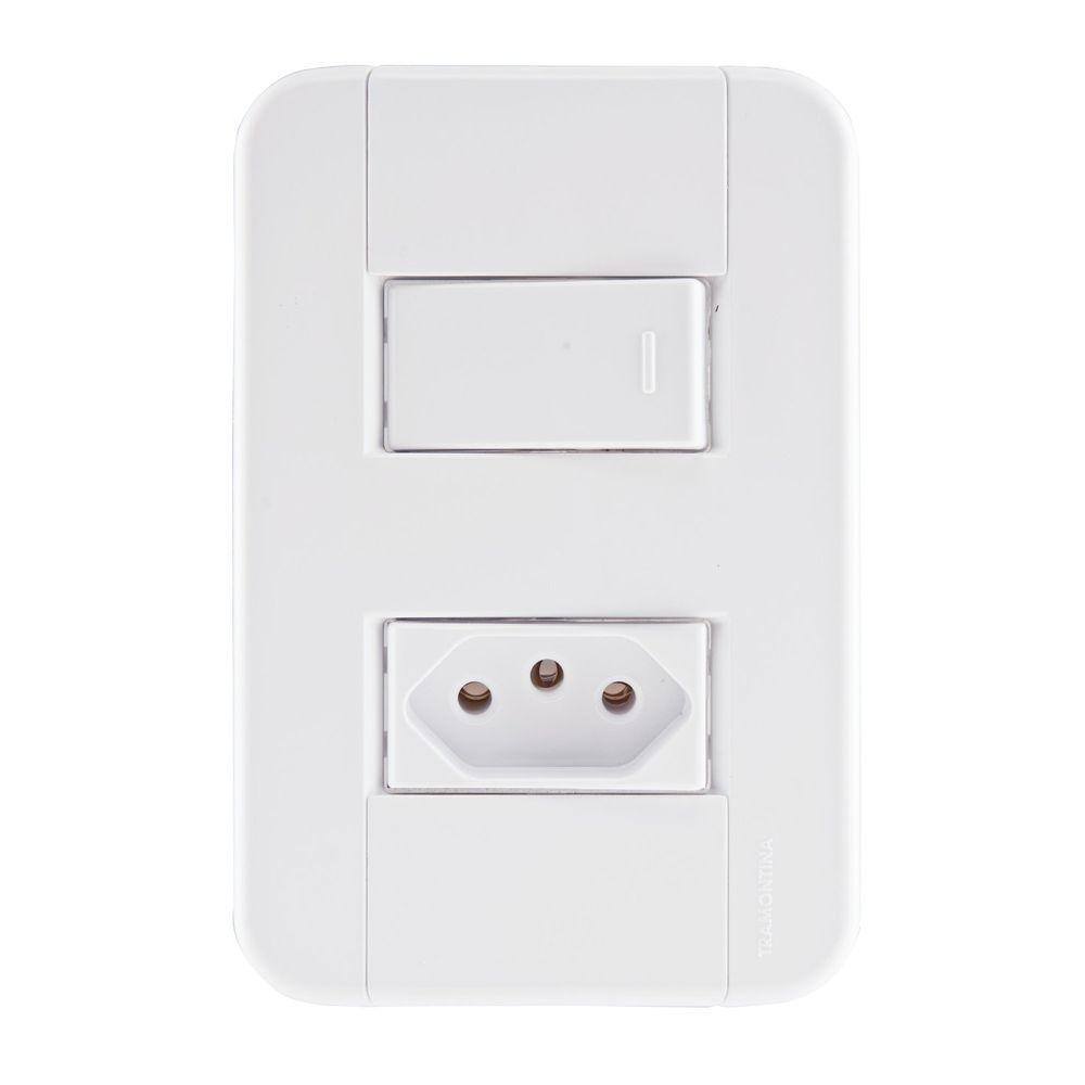 Conjunto 4x2 Com 1 Interruptor Simples 10 A 250 V E 1 Tomada 2p+t 10 A 250 V Tablet Bran - 1