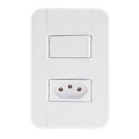 Conjunto 4x2 Com 1 Interruptor Simples 10 A 250 V E 1 Tomada 2p+t 10 A 250 V Tablet Bran - 1