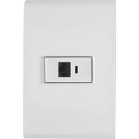 Conj 4x2 1 Tomada Rj45 Cat. 6 Tramontina Liz Branco - 2