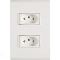 Conjunto 4x2 Com 2 Tomadas 2p+t Tramontina 10 A 250 V Liz Branco Tramontina - 1