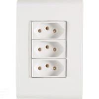 Conjunto 4x2 Com 3 Tomadas 2p+t 10 A 250 V Tramontina Liz Branco Tramontina - 1