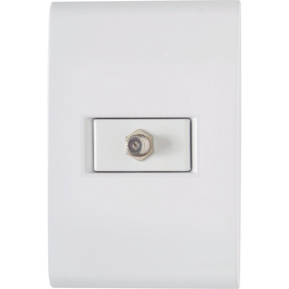 Conjunto 4x2 Com 1 Tomada Tv/sat Coaxial Tramontina Liz Branco Tramontina - 1