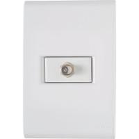 Conjunto 4x2 Com 1 Tomada Tv/sat Coaxial Tramontina Liz Branco Tramontina - 1